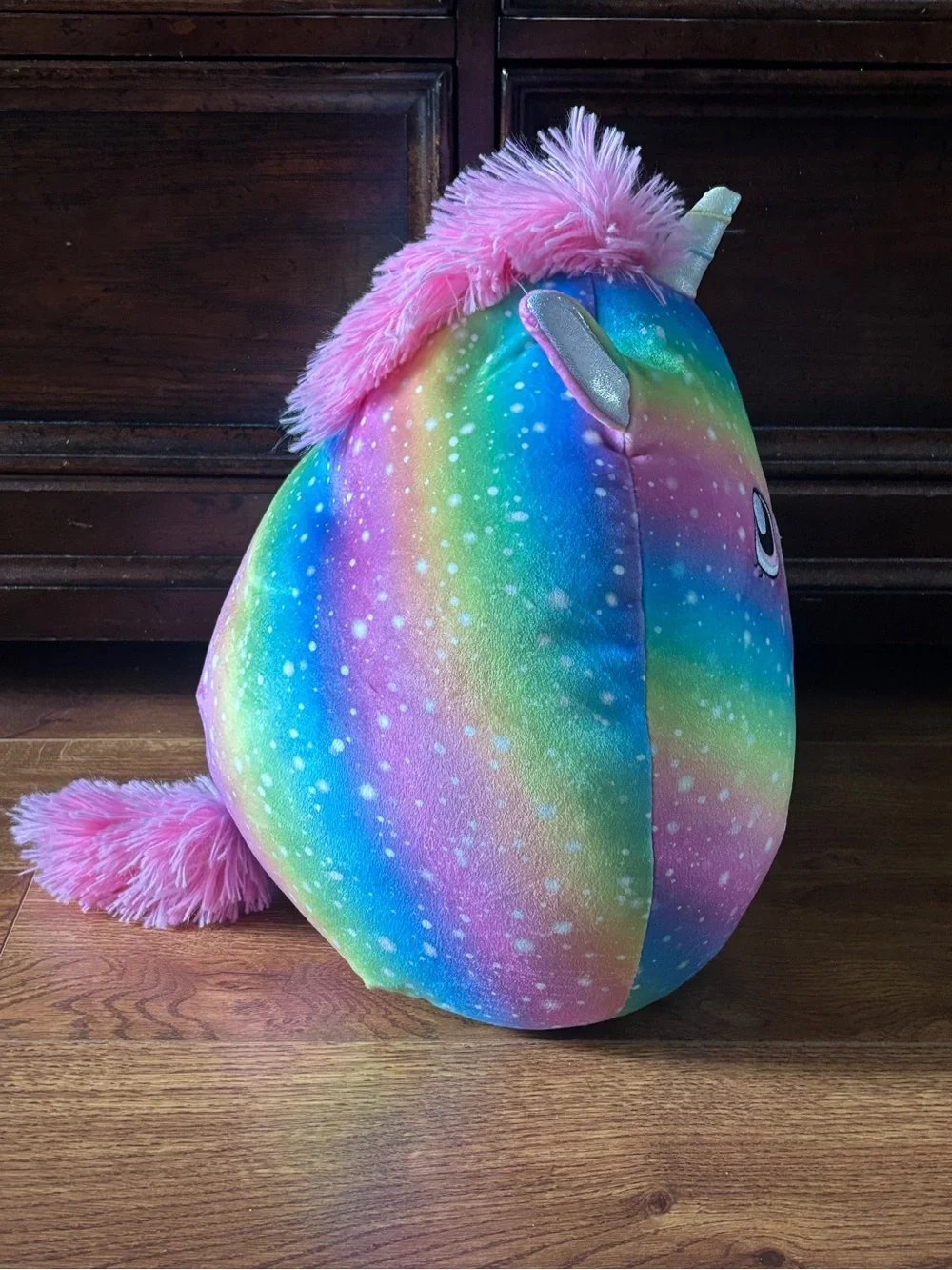 Squishmallows Rainbow Unicorn Plush Pillow - blue, pink, green, purple, yellow